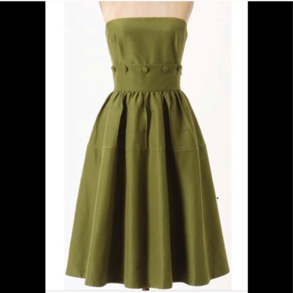 Anthropologie Maeve Olive Dress